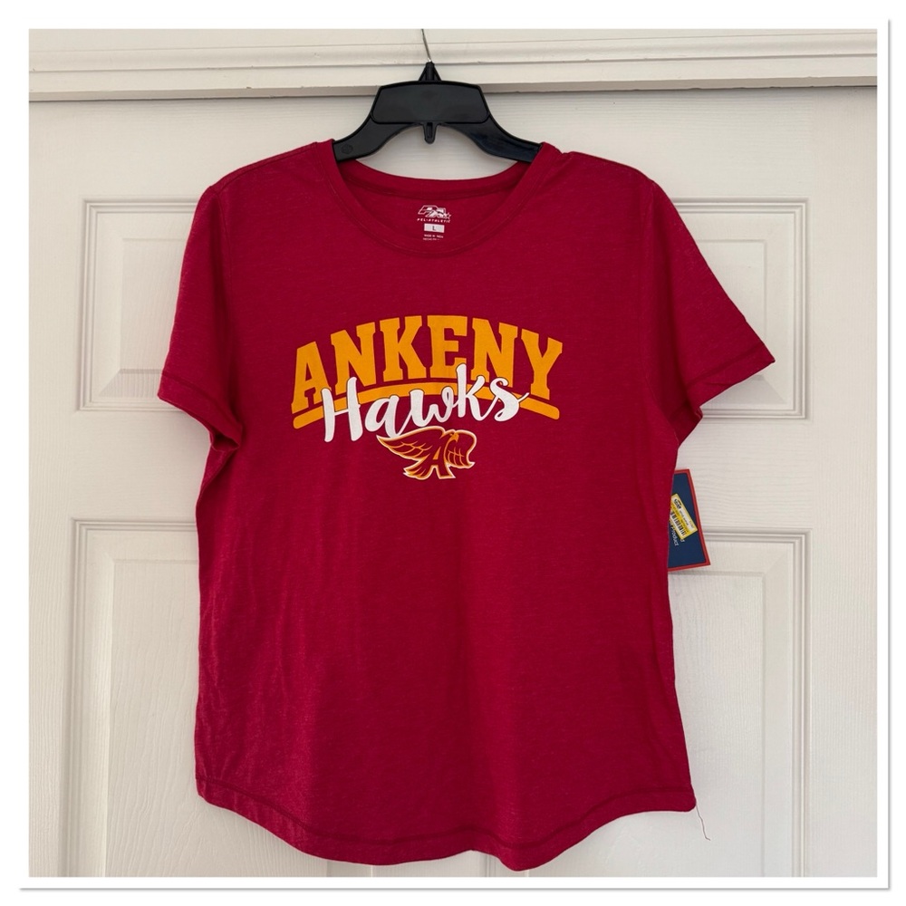 Ankeny High School Hawks Red Short Sleeve Tee